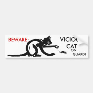 警戒中の猫 バンパーステッカー