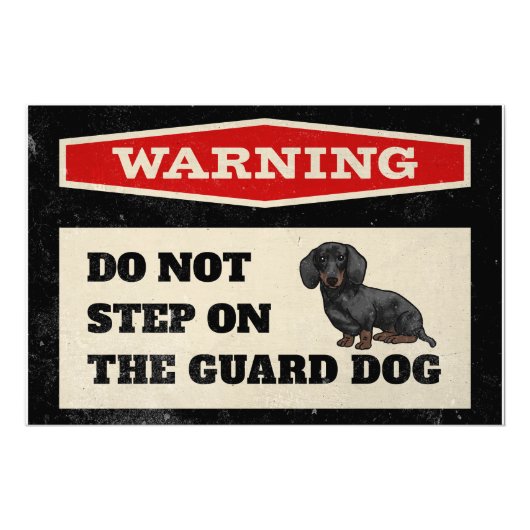 警戒警告犬に踏み付けるなおもしろい フォトプリント            (正面)
