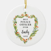警最高の察パーソナライズされた員 セラミックオーナメント (正面)