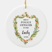 警最高の察パーソナライズされた員 セラミックオーナメント (裏面)
