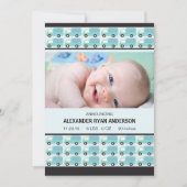 警笛の音! 青は男の赤ちゃんの誕生Annoucementをトラックで運びます 案内状 (正面)