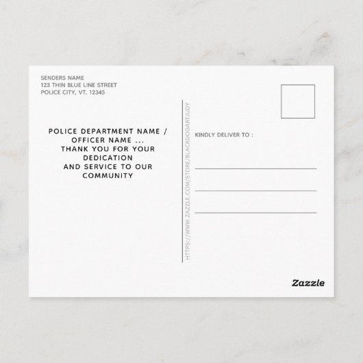 警視庁シンブルーライン国旗ありがとう ポストカード (裏面)