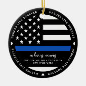 警視庁落ちたの細いブルーライン セラミックオーナメント (正面)