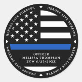 警視庁落ちたの細いブルーライン ラウンドシール (正面)
