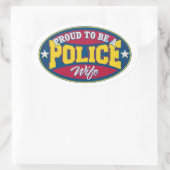 警誇りを持った察の妻になる 楕円形シール (バッグ)