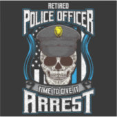 警退職した務官ブルーライン退職警官 シール (正面)