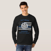 警退職した察の青い細い線 Tシャツ (正面フル)