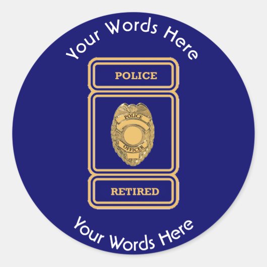 警退職した察官の盾 ラウンドシール (正面)