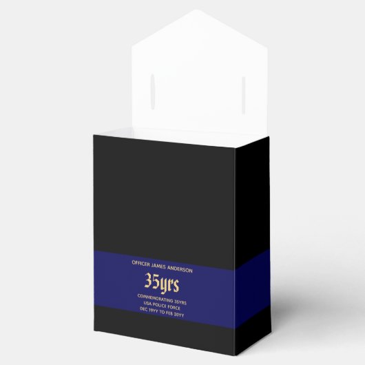 警退職した察官の細いブルー線パーソナライズされた フェイバーボックス (オープン)