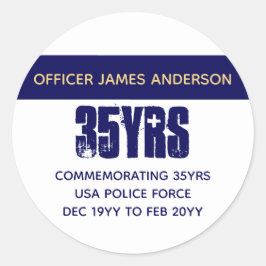 警退職した察官の細いブルー線パーソナライズされた ラウンドシール