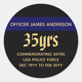 警退職した察官の細いブルー線パーソナライズされた ラウンドシール