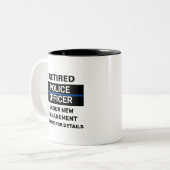 警退職した察官の退おもしろい職 ツートーンマグカップ (正面左)