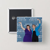 議会のためのボタンのKatieの正方形ポーター 缶バッジ (正面&裏面)