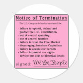 議会のピンクスリップまたは滑ることのシール ラウンドシール (正面)