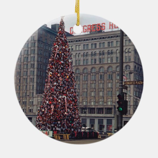 議会のホテル1963年のシカゴのクリスマス セラミックオーナメント (裏面)