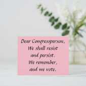 議会の人々は投票を記憶し続ける ポストカード (スタンド正面)