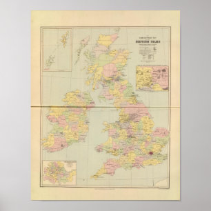 議会の地図、イギリス諸島 ポスター