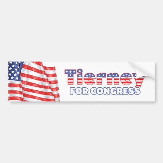 議会の愛国心が強い米国旗のためのTierney バンパーステッカー (正面)