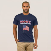 議会の愛国心が強い米国旗のデザインのためのRoby Tシャツ (正面フル)