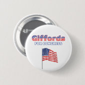 議会の愛国心が強い米国旗DesiのためのGiffords 缶バッジ (正面&裏面)