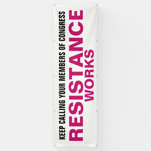 議会の抵抗運動に抗議する 横断幕 (縦)