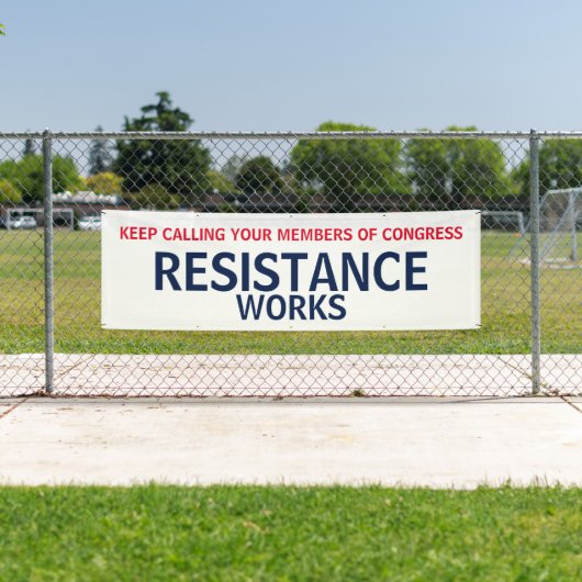 議会の抵抗運動に抗議する 横断幕 (インサイチュ)