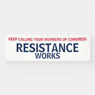 議会の抵抗運動に抗議する 横断幕