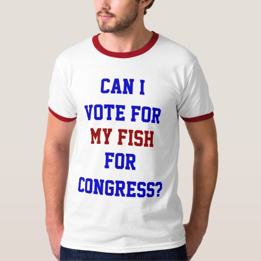 議会の政治のために私の魚に投票すおもしろいる Tシャツ (正面)