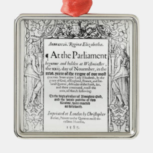 議会の記述へのFrontispiece メタルオーナメント
