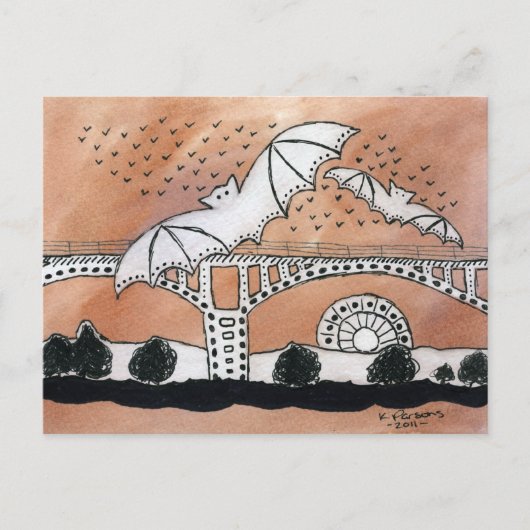 議会の道のこうもり ポストカード (正面)