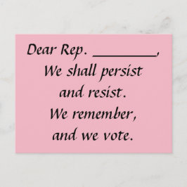 議会は投票を覚えて抵抗し続ける ポストカード