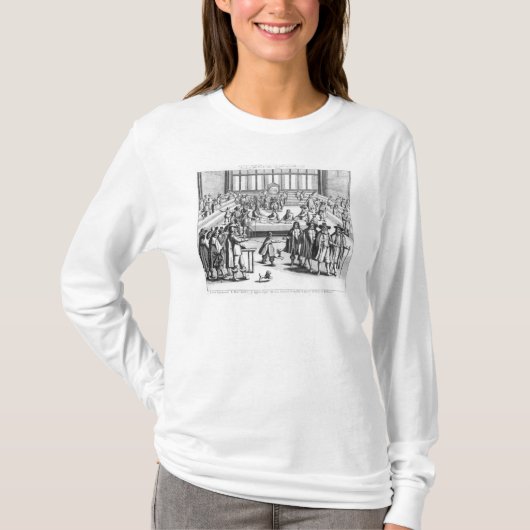 議会を分解しているオリバー・クロムウェル Tシャツ (正面)