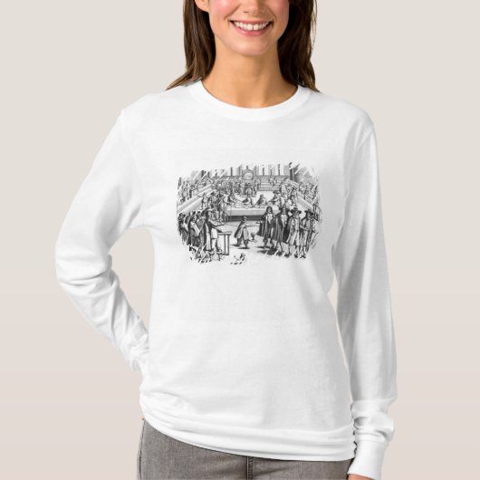 議会を分解しているオリバー・クロムウェル Tシャツ (正面)