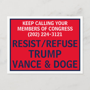 議会を呼び出し抗議の抵抗トランプのvanceを拒否 ポストカード