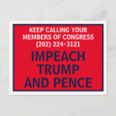 議会を呼び掛けてトランプの抗議を促す ポストカード (正面)