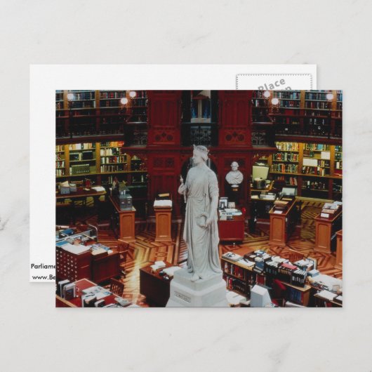 議会図書館、オンタリオ州オタワ、カナダ ポストカード (正面/裏面)