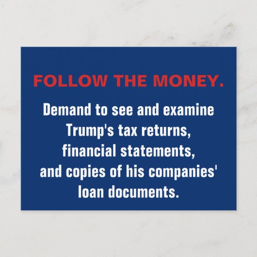 議会後を追金のトランプ税のリターン抵抗 ポストカード (正面)