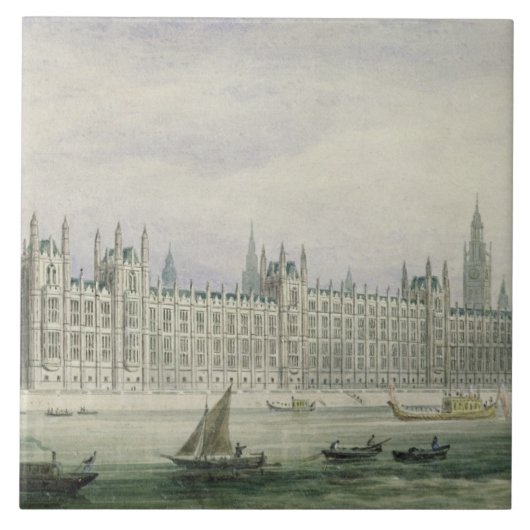 議会(グラファイト、ペン及びインク及びとのの家 タイル (正面)