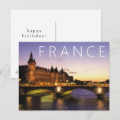 議会 | フランス パリ | 誕生日おめでとう ポストカード (正面/裏面)
