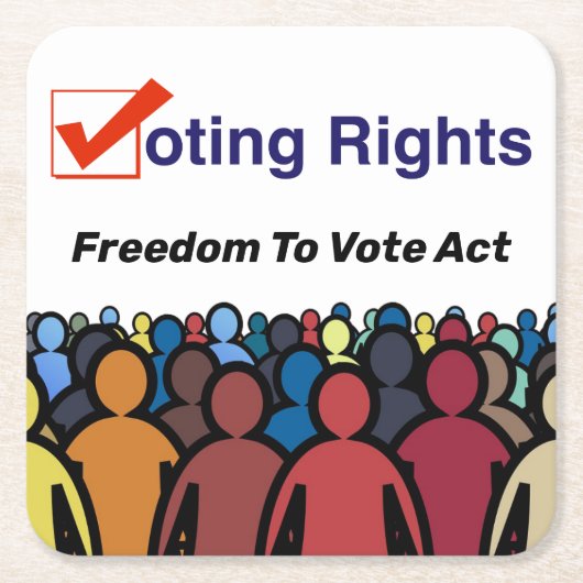 議決権の自由投票 スクエアペーパーコースター (正面)