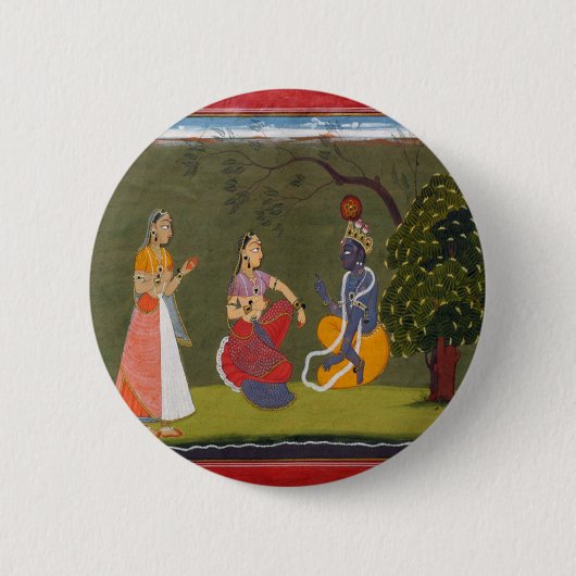 議論のRadhaそしてKrishna 缶バッジ (正面)