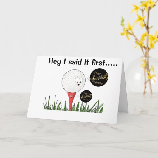 議論を繰り返すかもしれないが、願いはゴルファーのユーモアである カード (黄色い花)