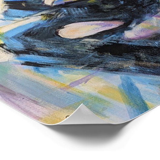 議長読の絵を描女性 ポスター (角)