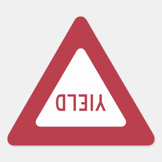 譲れの標識 三角形シール (正面)