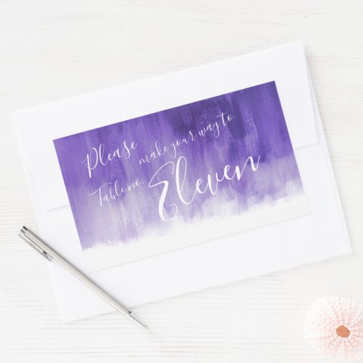 護衛の紫色の水彩画の洗浄結婚式用シール 長方形シール (封筒)