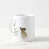 谷およびかわいいマウスの芸術のユリ コーヒーマグカップ (正面左)