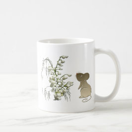谷およびかわいいマウスの芸術のユリ コーヒーマグカップ