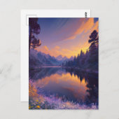 谷に隠れた湖を発見 ポストカード (正面/裏面)