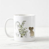 谷のかわいいマウスそしてユリ コーヒーマグカップ (左)