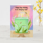 谷のすずらん おばの5月誕生日 カード (黄色い花)